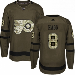 Mens Adidas Philadelphia Flyers 8 Robert Hagg Authentic Green Salute to Service NHL Jersey 