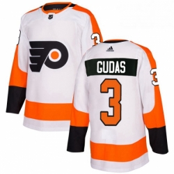 Womens Adidas Philadelphia Flyers 3 Radko Gudas Authentic White Away NHL Jersey 