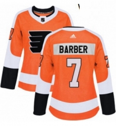 Womens Adidas Philadelphia Flyers 7 Bill Barber Premier Orange Home NHL Jersey 