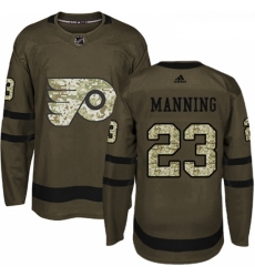 Youth Adidas Philadelphia Flyers 23 Brandon Manning Premier Green Salute to Service NHL Jersey 