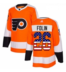 Youth Adidas Philadelphia Flyers 26 Christian Folin Authentic Orange USA Flag Fashion NHL Jersey 