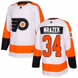 Youth Adidas Philadelphia Flyers 34 Petr Mrazek Authentic White Away NHL Jersey 