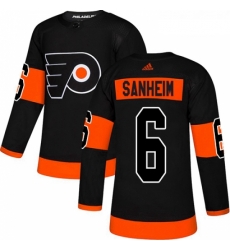 Youth Adidas Philadelphia Flyers 6 Travis Sanheim Premier Black Alternate NHL Jersey 