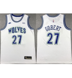 Men Minnesota Timberwolves 27 Rudy Gobert White City Edition Stitched Jersey