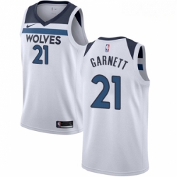 Mens Nike Minnesota Timberwolves 21 Kevin Garnett Authentic White NBA Jersey Association Edition