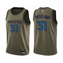 Youth Minnesota Timberwolves 31 Keita Bates Diop Swingman Green Salute to Service Basketball Jersey 