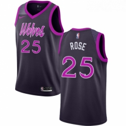Youth Nike Minnesota Timberwolves 25 Derrick Rose Swingman Purple NBA Jersey City Edition 
