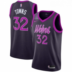 Youth Nike Minnesota Timberwolves 32 Karl Anthony Towns Swingman Purple NBA Jersey City Edition