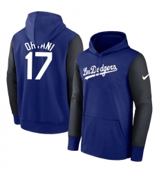 Los Angeles Dodgers 17 Shohei Ohtani Royal Black Name  26 Number Pullover Hoodie