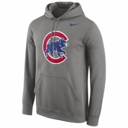 Men MLB Chicago Cubs Nike Logo Performance Pullover Hoodie Gray