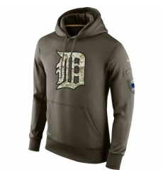 Men MLB Detroit Tigers Nike Olive Salute To Service KO Performance Hoodie