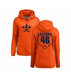 MLB Women Nike Houston Astros 46 Francisco Liriano Orange RBI Pullover Hoodie