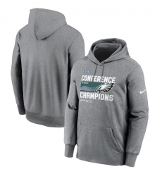 Men Philadelphia Eagles Heather Gray 2022 NFC Champions Locker Room Trophy Collection Pullover Hoodie