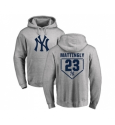 Men MLB Nike New York Yankees 23 Don Mattingly Gray RBI Pullover Hoodie