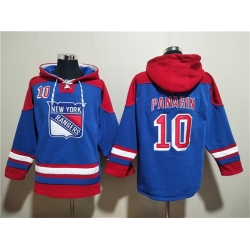 Men New York Rangers 10 Artemi Panarin Blue Ageless Must Have Lace Up Pullover Hoodie