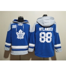 Men Toronto Maple Leafs 88 William Nylander Blue Ageless Must Have Lace Up Pullover Hoodie