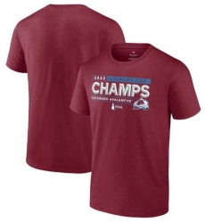 Men Colorado Avalanche Burgundy 2022 Stanley Cup Champions Winger T Shirt