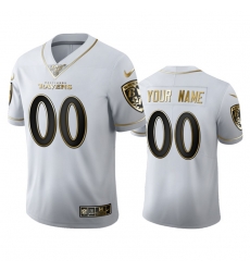 Men Women Youth Toddler Baltimore Ravens Custom Men Nike White Golden Edition Vapor Limited NFL 100 Jersey