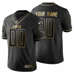 Men Women Youth Toddler Detroit Lions Custom Men Nike Black Golden Limited NFL 100 Jersey