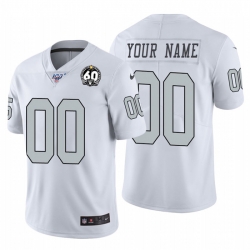 Men Women Youth Toddler Nike Las Vegas Raiders Custom White 60th Anniversary Patch Men Stitched NFL 100 Limited Color Rush Jersey