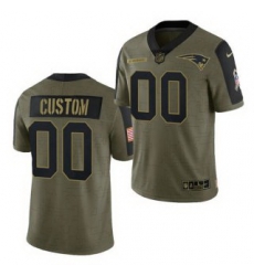 Men Women Youth Toddler New England Patriots Custom 2021 Olive Salute To Service Limited Jersey