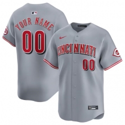 Men Women youth Cincinnati Reds Active Player Custom Grey Away Limited Stitched Baseball Jersey