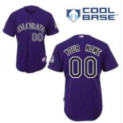 Men Women Youth All Size Colorado Rockies Majestic Purple Home Cool Base Custom Jersey I