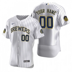 Men Women Youth Toddler All Size Milwaukee Brewers Custom Nike White Stitched MLB Flex Base 2020 Home Jersey
