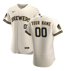 Milwaukee Brewers Custom Men Women youth Nike Cream Home 2020 Authentic Player MLB Jersey 