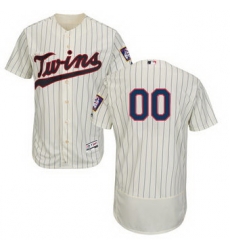 Men Women youth Minnesota Twins Majestic Alternate Ivory Navy Flex Base Authentic Collection Custom Jersey 