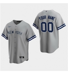 Men Women youth Custom New York Yankees Gray Road Replica Jersey 