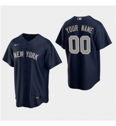 Men Women youth Custom New York Yankees Navy Alternate Replica Jersey 