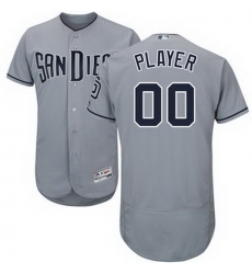 Men Women Youth All Size San Diego Padres Majestic Gray Road Flex Base Authentic Collection Custom Jersey