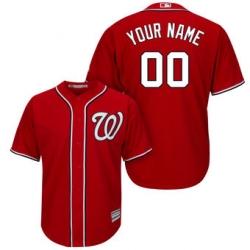 Men Women Youth All Size Washington Nationals Majestic Cool Base Custom Jersey Red 3
