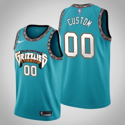 Men Women Youth Toddler All Size Memphis Grizzlies Custom 00 Teal 25th Season Vancouver Throwbacks Jersey