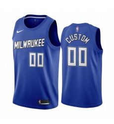 Men Women Youth Toddler Milwaukee Bucks Blue Custom Nike NBA Stitched Jersey