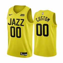 Men Women youth Utah Jazz Active Player Custom 2022 23 Yellow Icon Edition Stitched Basketball Jersey