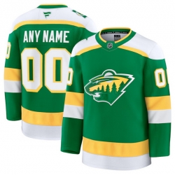 Men Women Youth Minnesota Wild Fanatics Green Alternate Premium Custom Jersey