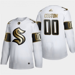 Seattle Kraken Custom Men Women youth Adidas White Golden Edition Limited Stitched NHL Jersey 
