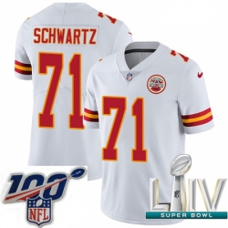 2020 Super Bowl LIV Men Nike Kansas City Chiefs #71 Mitchell Schwartz White Vapor Untouchable Limited Player NFL Jersey