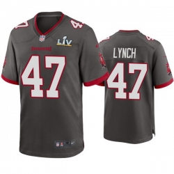 Men John Lynch Buccaneers Pewter Super Bowl Lv Game Jersey