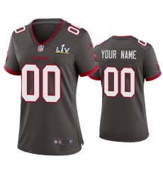 Women Custom Buccaneers Pewter Super Bowl Lv Game Jersey