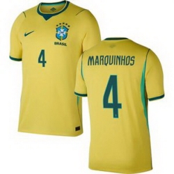 Men 4 Brazil National Team Marquinhos 2026 Home Jersey 1