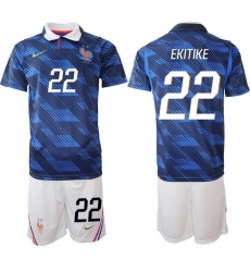 Men France 2026 FIFA World Cup Blue Soccer Jersey #22 Hugo Ekitike