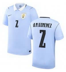 Men 2 Uruguay Jose Maria Gimenez Away Replica Jersey World   1