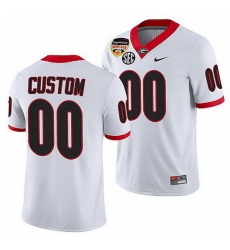 Georgia Bulldogs Custom White 2021 Orange Bowl 100Th Anniversary Jersey