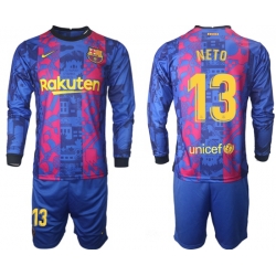 Men Barcelona Long Sleeve Soccer Jerseys 510