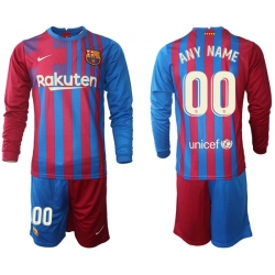 Men Barcelona Long Sleeve Soccer Jerseys 560 Customized