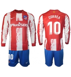 Men Atletico de Madrid Long Sleeve Soccer Jerseys 517