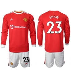 Men Manchester United Long Sleeve Soccer Jerseys 512